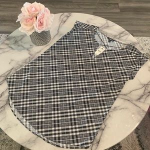 Express Plaid Strappy Cross Front Gramercy Tee